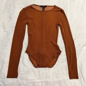 Long sleeve shimmery/ Sheer bodysuit
